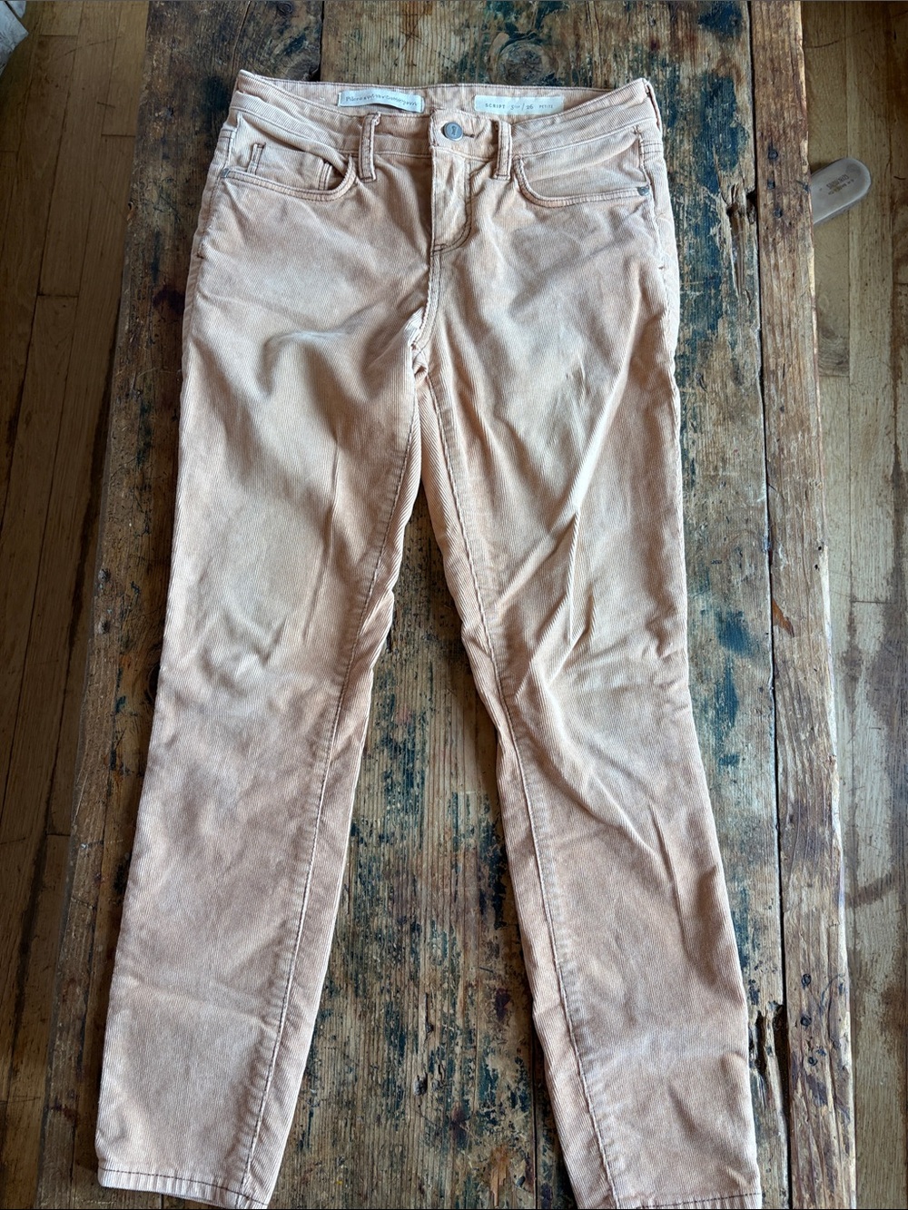 Pilcro and the Letterpress Peach Skinny Jeans